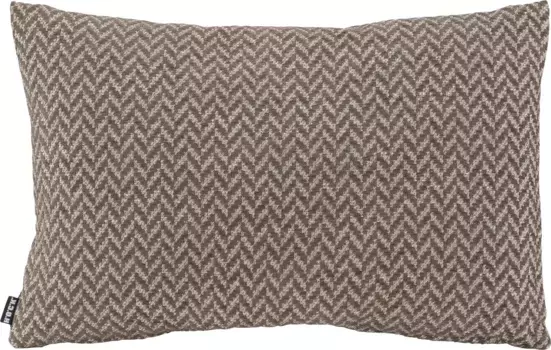 Х.ОК.К. Декоративная подушка "Цирконо" с этническим узором, чехол с наполнителем, 1 шт H.O.C.K. 40х60 см, серо-коричневый