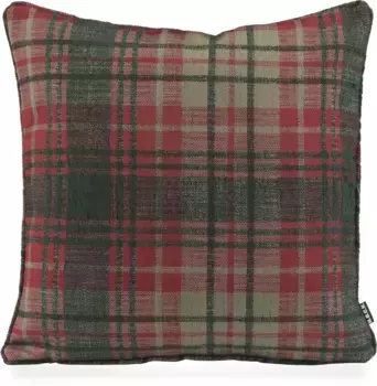 Х.ОК.К. Декоративная подушка "Эдди", клетка, Рождественская подушка, включая наполнитель, чехол на молнии H.O.C.K. 70х40 см, темно-зеленый/красный