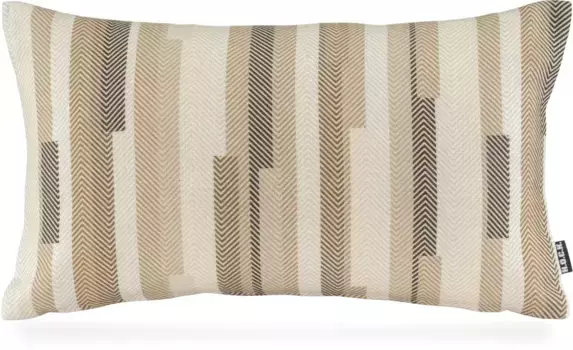 Х.ОК.К. Декоративная подушка "Эспен" в полоску с рисунком, включая наполнитель, съемный чехол на молнии H.O.C.K. 60х40 см, бежевый/коричневый