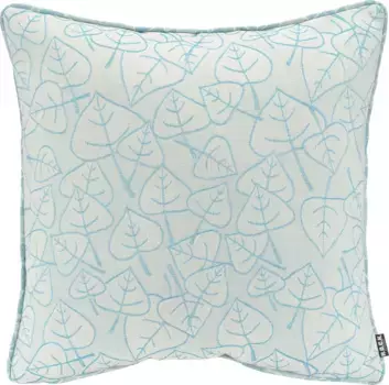 Х.ОК.К. Декоративная подушка "Нала" с мотивом листьев, чехол с наполнителем, 1 шт H.O.C.K. 50х50 см, бирюзовый