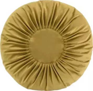 Х.ОК.К. Декоративная подушка "Нобиле бархат с рюшами", чехол на подушку с наполнителем, 1 шт H.O.C.K. 50х50 см, желтый/золотой