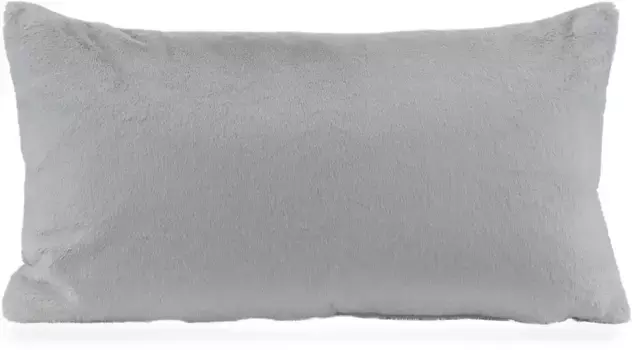 Х.ОК.К. Декоративная подушка "Плюш", бархатисто-мягкая, приятная на ощупь, включая наполнитель, чехол на молнии H.O.C.K. 70х40 см, светло-серый