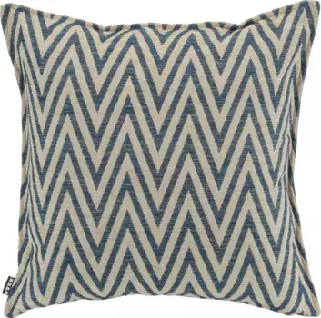 Х.ОК.К. Декоративная подушка "Ригалон", с красивым зигзагообразным узором, чехол с наполнителем, 1 шт H.O.C.K. 50х50 см, синий