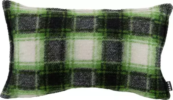 Х.ОК.К. Декоративная подушка "Скорпион" с клетчатым рисунком, чехол с наполнителем, 1 шт H.O.C.K. 50х30 см, зеленый