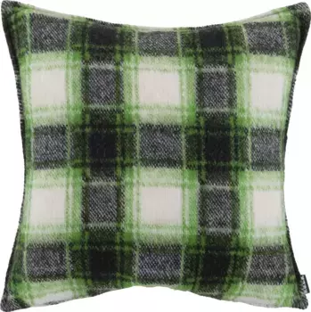 Х.ОК.К. Декоративная подушка "Скорпион" с клетчатым рисунком, чехол с наполнителем, 1 шт H.O.C.K. 50х50 см, зеленый