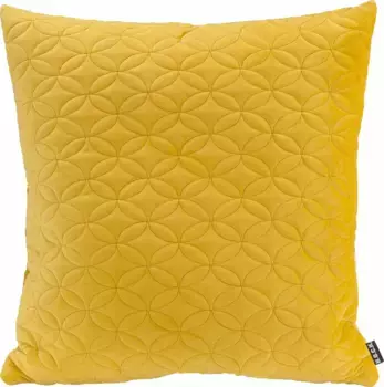 Х.ОК.К. Декоративная подушка "Soft Nobile", с стеганым узором, чехол с наполнителем, 1 шт H.O.C.K. 50х50 см, цвет gelb + bedruckt