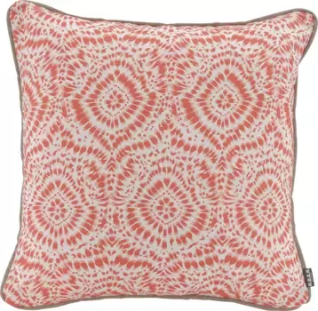 Х.ОК.К. Подушка декоративная "Badu Batik Steel Outdoor", с окантовкой, чехол с наполнителем, 1 шт H.O.C.K. 50х50 см, оранжевый