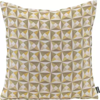 Х.ОК.К. Подушка декоративная "Цинни", геометрический рисунок, чехол с наполнителем, 1 шт H.O.C.K. 45х45 см, цвет goldfarben + gemustert