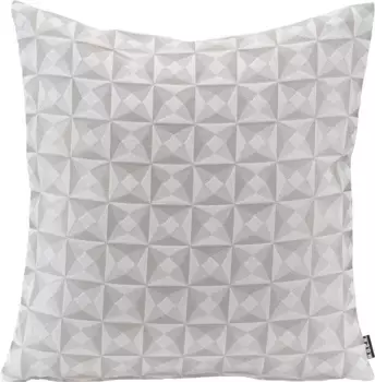Х.ОК.К. Подушка декоративная "Цинни", геометрический рисунок, чехол с наполнителем, 1 шт H.O.C.K. 45х45 см, белый/бежевый