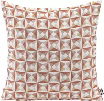 Х.ОК.К. Подушка декоративная "Цинни", геометрический рисунок, чехол с наполнителем, 1 шт H.O.C.K. 45х45 см, цвет rot/terra + gemustert