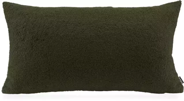 Х.ОК.К. Подушка декоративная "Фино", плюшевый плюш, утепляющая, включая наполнитель, чехол на молнии H.O.C.K. 70х40 см, темно-зеленый