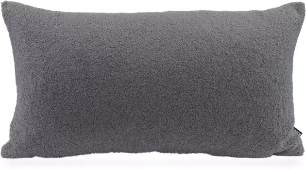 Х.ОК.К. Подушка декоративная "Фино", плюшевый плюш, утепляющая, включая наполнитель, чехол на молнии H.O.C.K. 70х40 см, серый