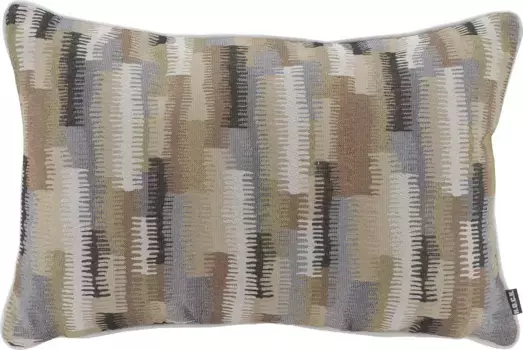 Х.ОК.К. Подушка декоративная "Хауи", с белой окантовкой, чехол с наполнителем, 1 шт H.O.C.K. 40х60 см, бежевый/черный/желто-зеленый/коричневый