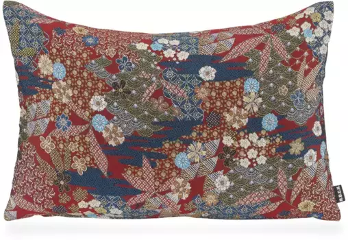 Х.ОК.К. Подушка декоративная "Йоан", с цветочным узором, чехол с наполнителем, 1 шт H.O.C.K. 30х50 см, красный