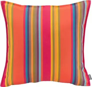 Х.ОК.К. Подушка декоративная "Юкатан", с разноцветными полосками, чехол с наполнителем, 1 шт H.O.C.K. 50х50 см, оранжевый/синий/зеленый/красный/желтый