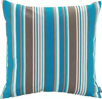 Х.ОК.К. Подушка декоративная "Юкатан", с разноцветными полосками, чехол с наполнителем, 1 шт H.O.C.K. 50х50 см, бирюзовый
