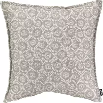 Х.ОК.К. Подушка декоративная "Юно", с цветочным узором, чехол с наполнителем, 1 шт H.O.C.K. 45х45 см, светло-серый