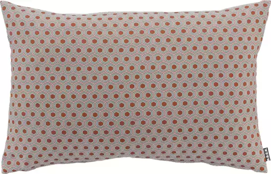 Х.ОК.К. Подушка декоративная "Каппи", с шестигранным узором, чехол с наполнителем, 1 шт H.O.C.K. 30х50 см, цвет terra/rot/orange + gemustert