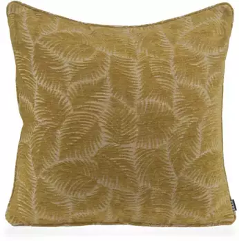 Х.ОК.К. Подушка декоративная "Нелли", с узором в виде листьев, чехол с наполнителем, 1 шт H.O.C.K. 40х60 см, цвет gelb + geblmt