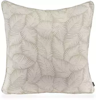 Х.ОК.К. Подушка декоративная "Нелли", с узором в виде листьев, чехол с наполнителем, 1 шт H.O.C.K. 60х60 см, белый