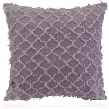 Х.ОК.К. Подушка декоративная «Nuvole», диванная подушка с наполнителем, с бахромой, стиль бохо H.O.C.K., цвет brombeer + unifarben