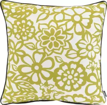 Х.ОК.К. Подушка декоративная "Палома", чехол с наполнителем, 1 штука, в цветочном исполнении H.O.C.K. 50х50 см, зеленый