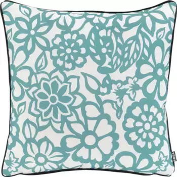 Х.ОК.К. Подушка декоративная "Палома", чехол с наполнителем, 1 штука, в цветочном исполнении H.O.C.K. 50х50 см, бирюзовый