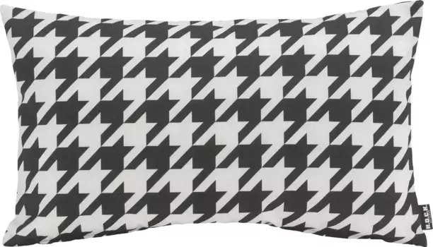 Х.ОК.К. Подушка декоративная "Пиктаве", с узором "гусиные лапки", чехол с наполнителем, 1 шт H.O.C.K. 50х30 см, черный/белый