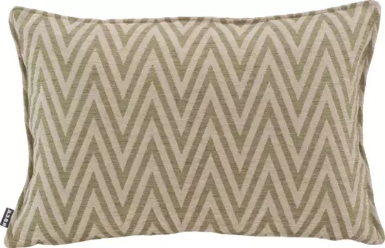 Х.ОК.К. Подушка декоративная "Ригалон", чехол с наполнителем, 1 штука, с узором зигзаг H.O.C.K. 40х60 см, зеленый