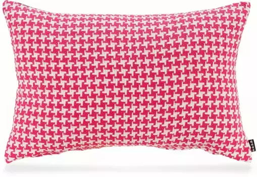Х.ОК.К. Подушка декоративная "Шанни Пиктав", с рисунком Пепита, двусторонний чехол с наполнителем, 1 шт H.O.C.K. 60х40 см, розовый
