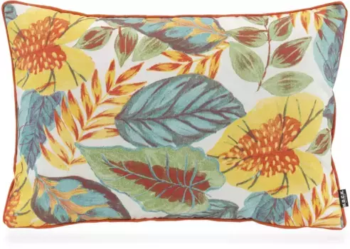 Х.ОК.К. Подушка декоративная "Тропический", чехол с наполнителем, 1 шт H.O.C.K. 60х40 см, голубой/желтый/оранжевый