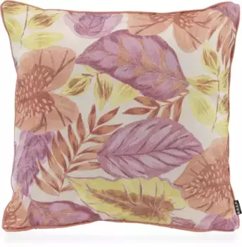 Х.ОК.К. Подушка декоративная "Тропический", чехол с наполнителем, 1 шт H.O.C.K. 50х50 см, цвет lachs, rosa, coral + gemustert