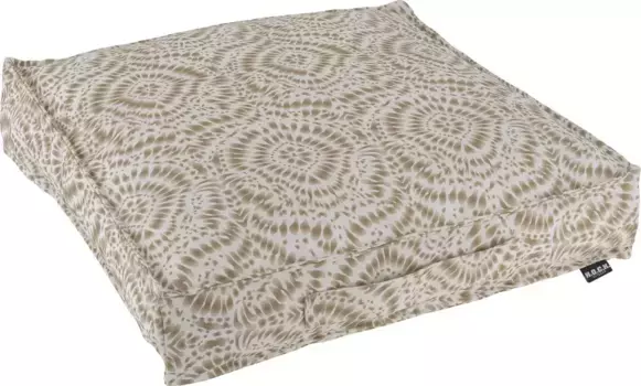 Х.ОК.К. Подушка-поддон "Badu Batik Steel Outdoor", наматрасник H.O.C.K. 50х50 см, цвет natur/beige + gemustert