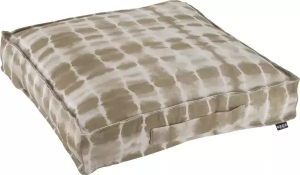 Х.ОК.К. Подушка-поддон "Badu Batik Midnight Outdoor", наматрасник H.O.C.K. 50х50 см, цвет natur + gemustert