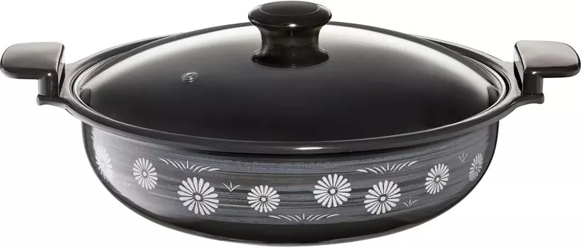 HA-M30N Металлическая двуручная кастрюля Takagi, легко чистится, настольная кастрюля, эмаль, совместима с индукционной индукцией, 11,8 дюймов (30 см), кастрюля Ajiwai, стиль земного горшка, Муромати Takagi Metal, Muomachi