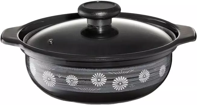 HA-Y18N Двуручная кастрюля, легко чистится, настольная кастрюля, эмаль, совместима с индукционной индукцией, 7,1 дюйма (18 см), кастрюля Ajiwai, стиль земного горшка, Yayoi Takagi Metal, Maiyo