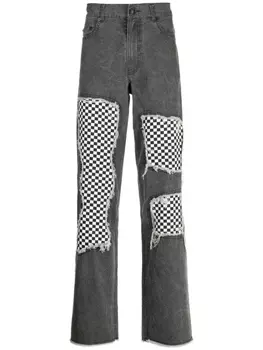 Haculla checkerboard-print lose-fit jeans, черный