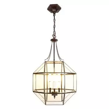 HAES DECO - Подвесной светильник Tiffany 35x35x180 см Прозрачное металлическое стекло Подвесной светильник Tiffany обеденный стол Подвесной светильник Tiffany столовая, прозрачный