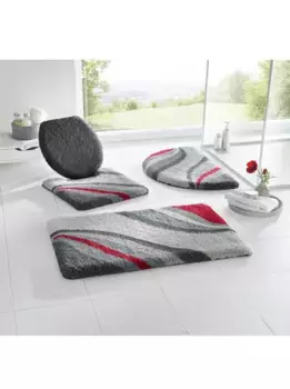 Хагеманн коврик для ванной Hagemann Шаблон унитаза без выреза (50х50 см), серый/красный