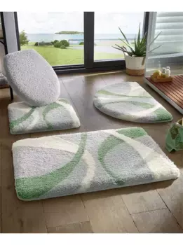 Хагеманн коврик для ванной Hagemann Шаблон унитаза с вырезом (50х50 см), серый/эвкалипт