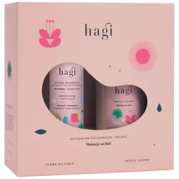 Hagi Wakacje na bali набор для массажа тела: масло, 100 мл + соевая свеча, 215 мл