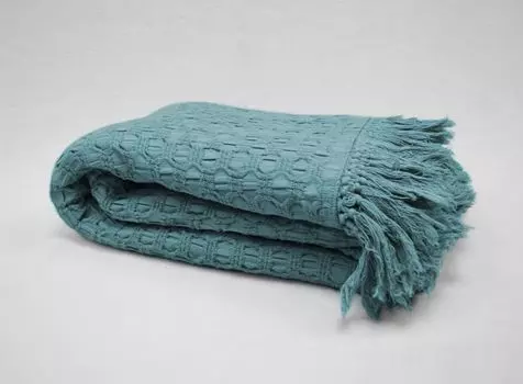 Hahn летнее хлопковое постельное белье в виде структурированного одеяла 150х250 см PRIMERA, синий