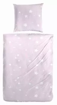 Hahn тонкое фланелевое постельное белье Old Pink White Stars 155x220 см + 80x80 см PRIMERA