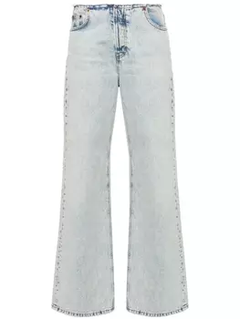 Haikure прямые джинсы Korea с бахромой, синий