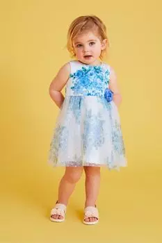 Хайди синее детское платье из тюля Monsoon, синий