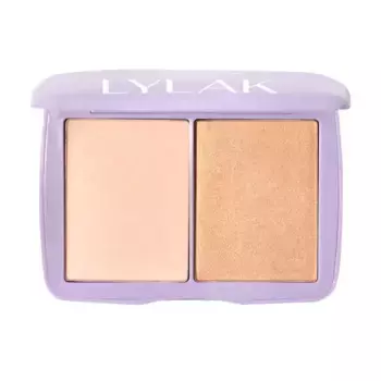Хайлайтер для лица only good vibes luminizer powder duo Lylak Beauty, цвет going out