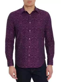 Хайлендская тканая рубашка Robert Graham, цвет burgundy