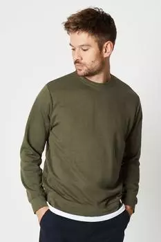 Хаки - Двусторонний свитер с круглым вырезом интерлок Burton, хаки