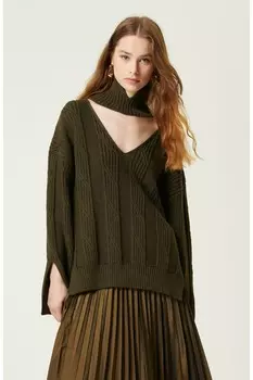 Хаки Меланжевый Свитер Network, хаки