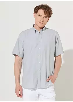 Хаки Мужская рубашка с коротким рукавом Altnyldz Classic